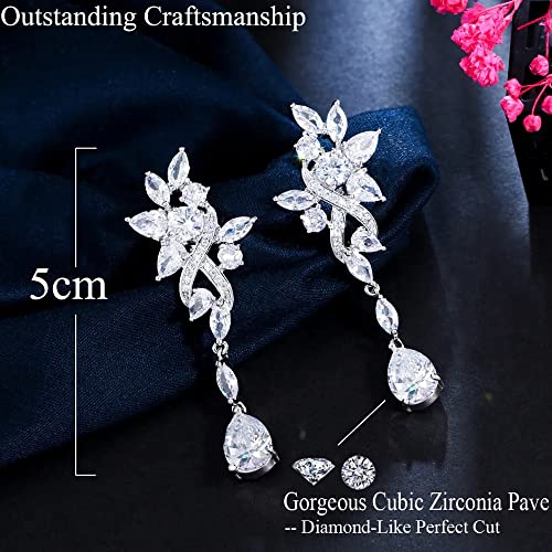 Boucles d'oreilles cerise en cascade avec feuille ciselée pour bijoux de soirée - 2