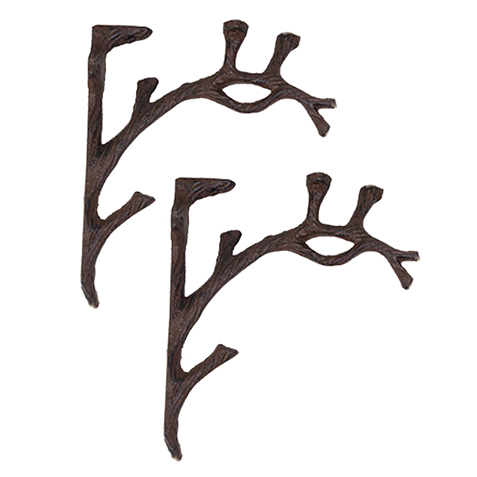 2 Pack Cast Iron Shelf Brackets Wall Mounted Supports,Vintage Tree Branches Shelf Bracket,Corner Brace Support Shelves Floating Brackets, Hardware Included, Wall Decor (16cm/6.3in,Coffee)