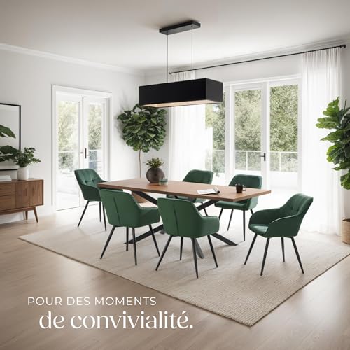Chaise de salle à manger rembourrée et en velours matelassé - vue 3