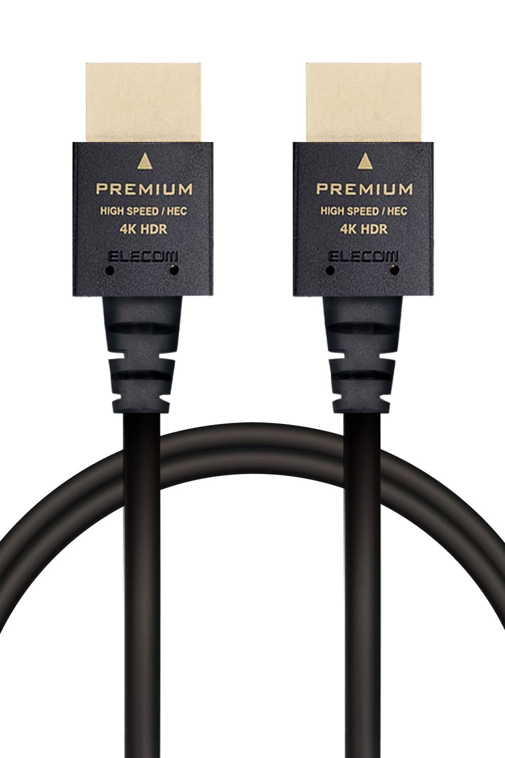 Elecom ECDH-HDPES10BK HDMI Cable, 3.3 ft (1 m), Thin, 4K2K (60 Hz), 18 Gbps, For TVs, PCs, Game Consoles, Etc