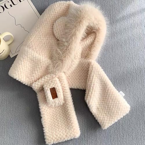 2-in-1 Hat Scarf Integrated Ear Protection Windproof Hat Scarf Winter Warm Plush Hat Scarf3