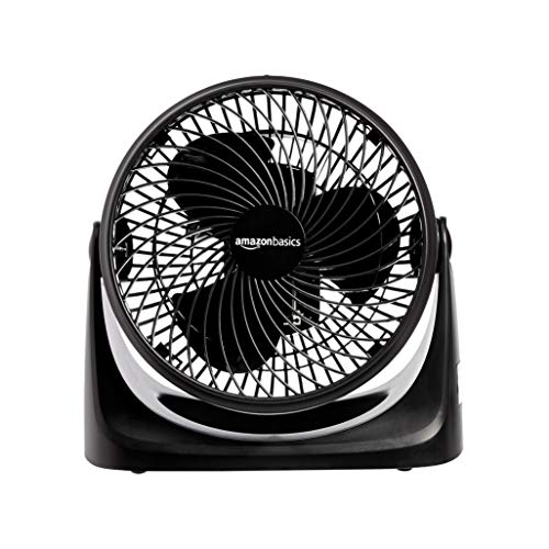 Amazon Basics 3 Speed Small Room Air Circulator Fan, 7-Inch Blade, Black, 6.3"D X 11.1"W X 10.9"H #TOP1