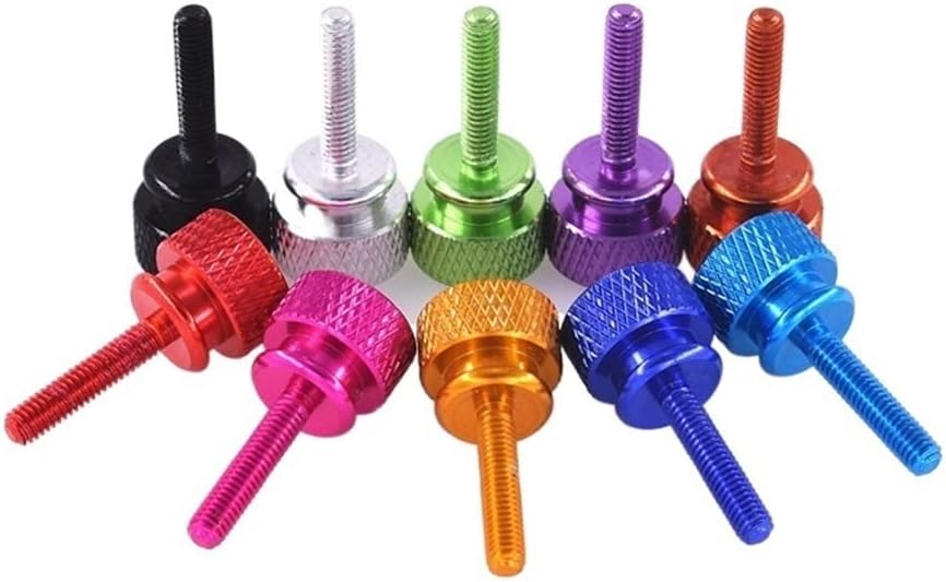 Screw M3.5x16mm Thread high Step Color Aluminum Alloy Hand Screw knurled Handle Head Screw DIY Modification (Color : Pink)