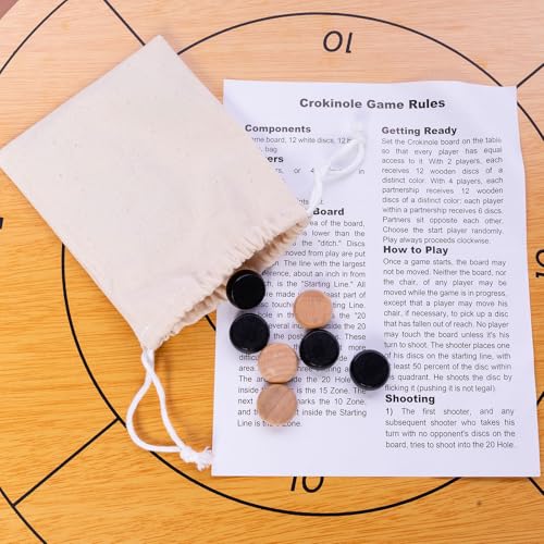 Crokinole torneo 30 pulgadas tablero madera clásico miniatura 6