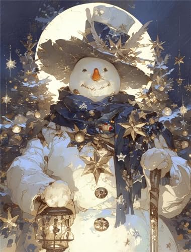Bricolage diamond-painting Noël 5D kit complet de broderie point de croix avec grand bonhomme de neige