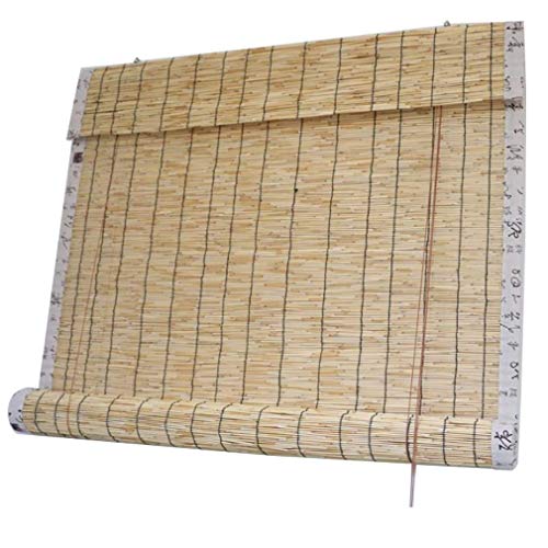 YANJ Persianas enrollables de bambú-Sombras-Reed Cortina, Armadura de la Mano Cortinas, Resistente a la Lluvia/luz de filtrado de Paja persianas, for Windows/Patios/Puertas/balcón, Personalizable T