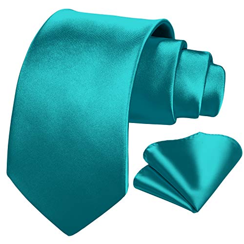 Mens Solid Teal Tie Classic 3.4