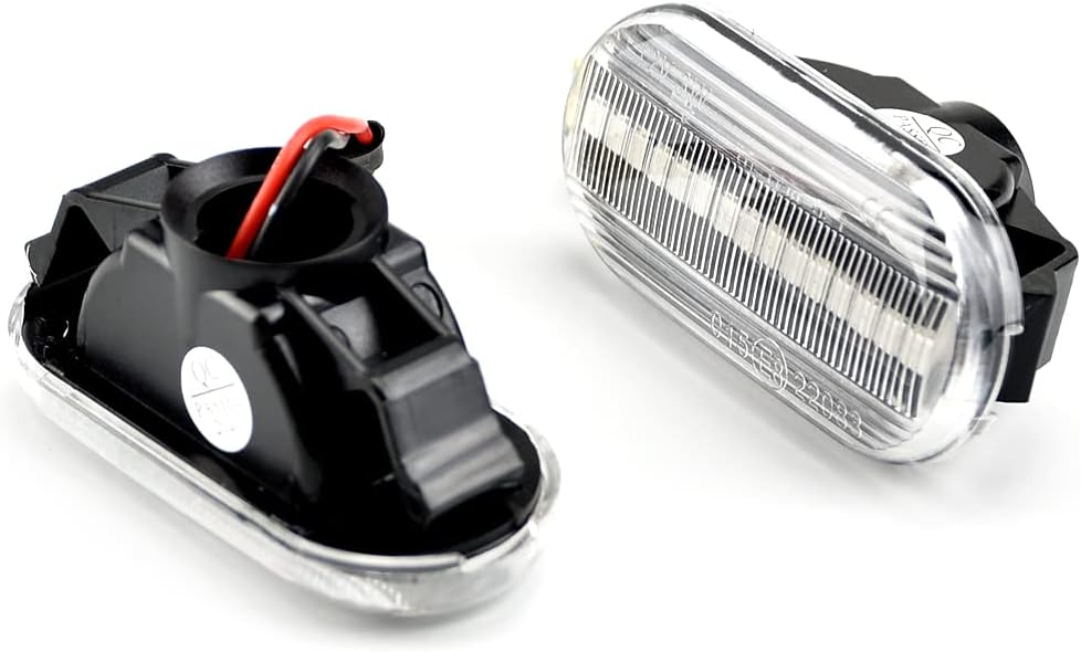 1 pair Front Fender Marker Lights Dynamic Side Marker Turn Light Compatible with Ni-ssan Cu-be Z11, Ca-miones, Fr-ontier, Fa-irlady-Crystal White