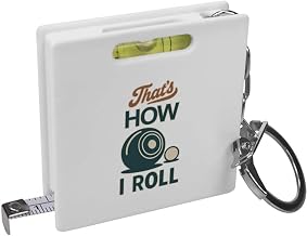 Azeeda 'Thats How I Roll Lawn Bowls' Keyring Tape Measure/Spirit Level Tool (KM00043946)