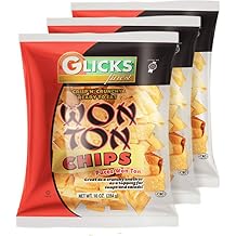 Glicks Wonton Chips 10oz 3 Pack Crisp & Delicious Wonton Noodles! Great for Stews, Soups, Salad Toppers & Snacking