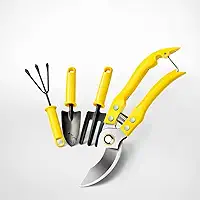 kit jardinagem Tesoura de poda + ferramenta para horta e jardim Pá, garfo e ancinho