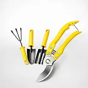 kit jardinagem Tesoura de poda + ferramenta para horta e jardim Pá, garfo e ancinho