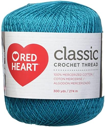 Red Heart Crochet Thread Yarn, 300 Yards, Peacock