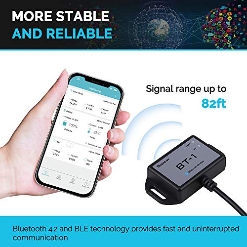 Image of Renogy BT-1 Bluetooth Module for PWM Charge Controllers (Wanderer /Adventurer) - RJ12 RS232 Port, Wireless Monitor via DC Home App,IP54