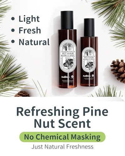 FurGone by Seedshub Pet Hair Repelling Spray, Odor Neutralizer | Anti-Static Wrinkle Release Pet-Friendly Sprays for Clothing and More, Pine Nut Scent, Up to 1400 Sprays, 3.38oz (2 Travel Pack)
