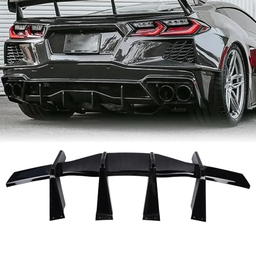DOLKSN Rear Bumper Lip Diffuser 1Pcs Compatible with 2020-2025 Chevrolet Corvette C8 Stingray Z51 STG 3 Add-On Rear Lower Bumper Lip Diffuser Spoiler (Glossy Black) by DOLKSN - Used condition - US$135.18