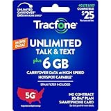 Tracfone $25 Unlimited Talk & Text, 6 GB of Data / 30 Days (Physical Card)