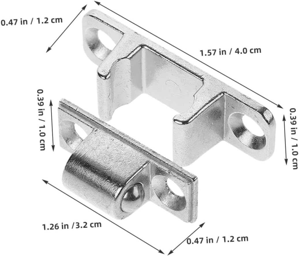 6pcs Glass Panel Mounting Latches for Range Hood, High-temperature Resistant Metal Door Catch, Kitchen Appliance Replacement Hardware for Cabinet and Panel Repair