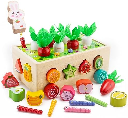 MAMPO Montessori Wooden Toys for Baby Boys Girls Age 2 3 4 Year Old ...