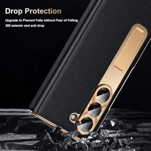 Libeagle for Samsung Galaxy Z Fold 6 Case, Leather & Stand Slim Case, Black by Libeagle - Used condition - Image 7