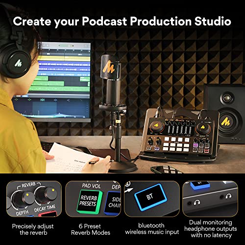 Audio Interface With Xlr Condenser Microphone, Maono Maonocaster All-In-One Podcast Equipment Bundle For Podcast Recording, Streaming, Voice Over, Youtube, Dj, Pc, Guitar (Ame2A) #TOP6