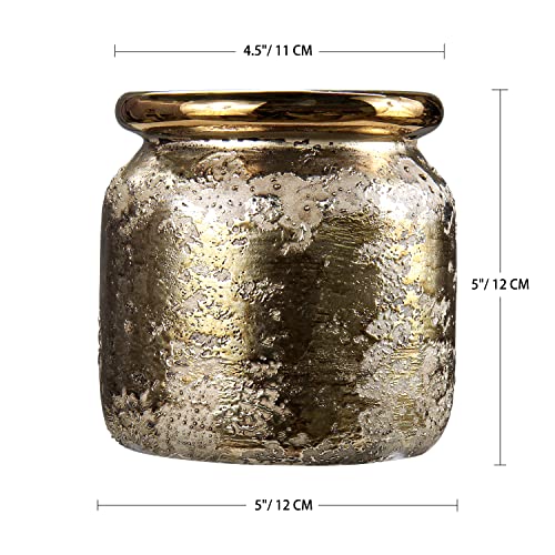 Ceramic Vase For Home Decor Decorative Gold Flower Vase For Centerpieces Tall Pottery Floral Vase For Living Room Flower Arrangements Wedding Table (Brass, 5 Inches) #TOP5