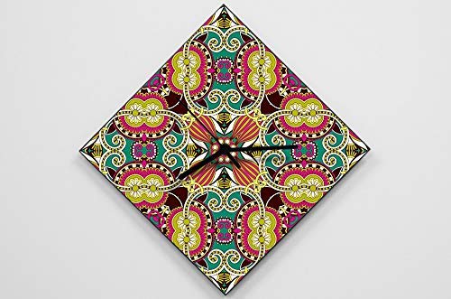 Illusion d'optique rétro kaléidoscope mandala psychédélique - Horloge murale