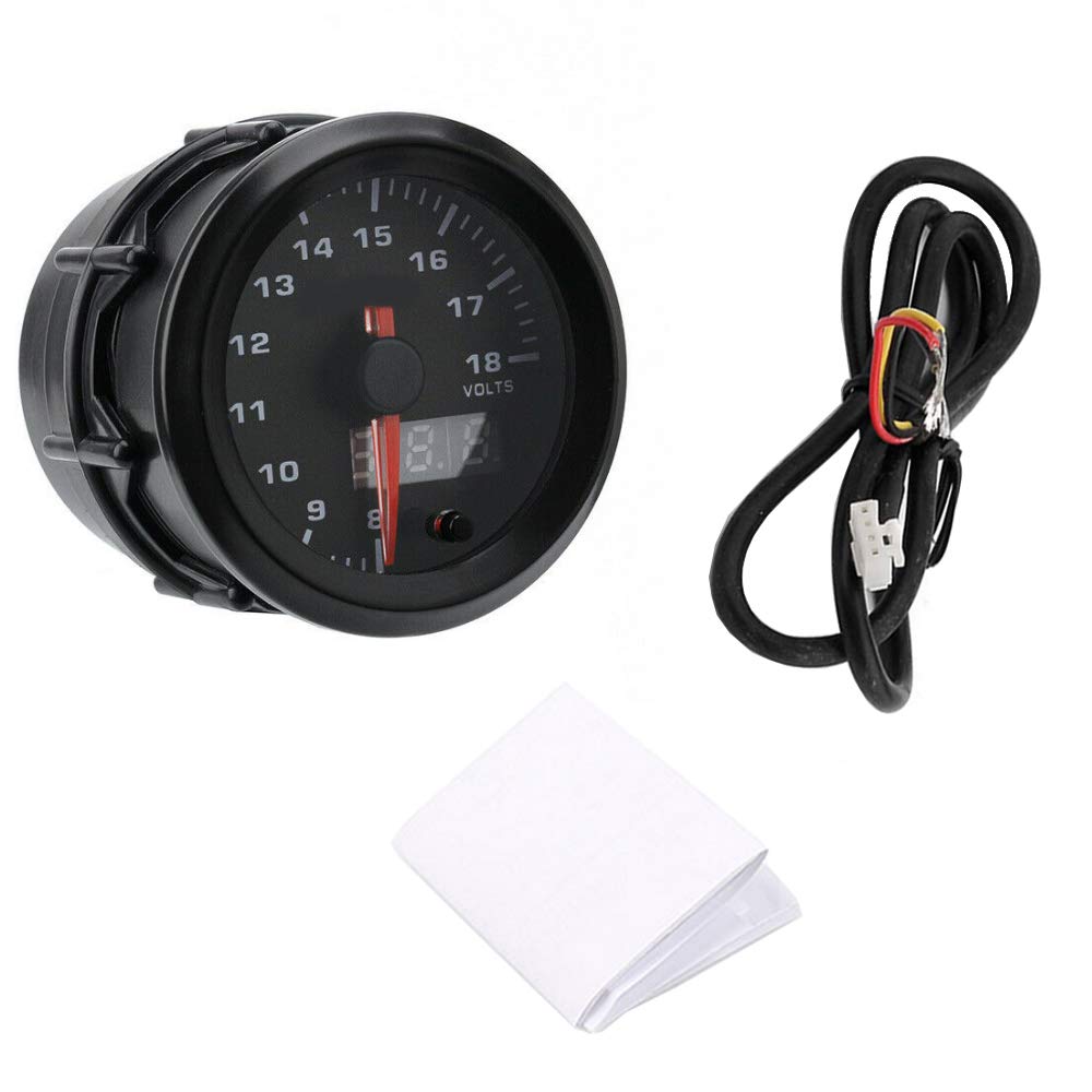 52mm pointeur de Moteur dvoiture kit de jauge Tension Volt Indicateur Lumineux LED 7 Couleurs Cadran Numérique Double d'affichage