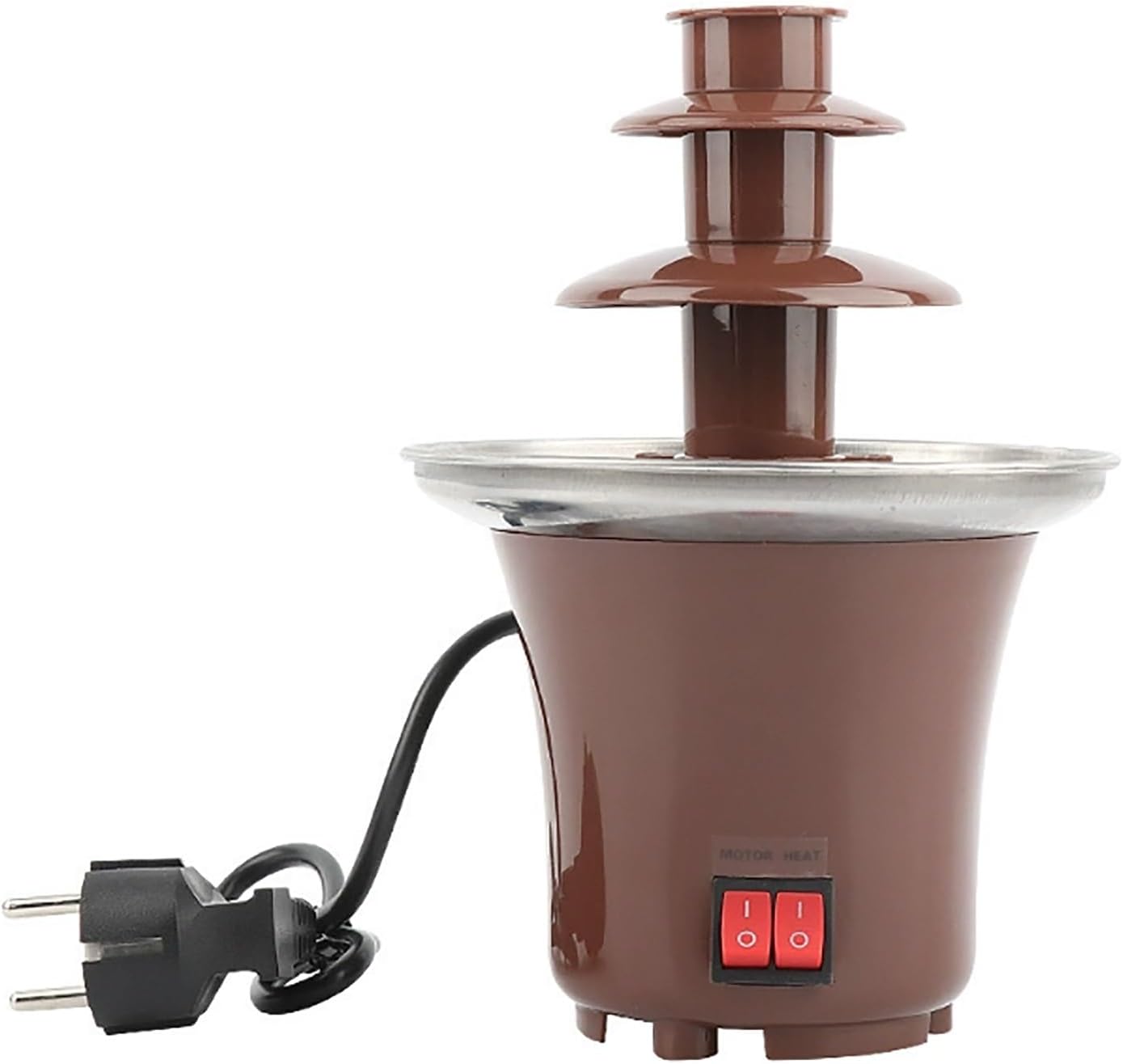 3 Tier Chocolate Fountain Machine DIY Home Heating Small Electric Stainless Chocolate Fondue Set Cheese Warmer Machine Chocolate Waterfall