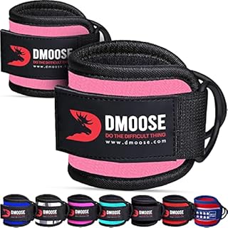 DMoose Ankle Straps for Cable Machine Attachments - Gym Ankle Cuff for Kickbacks, Glute Workouts, Leg Extensions, Curls, Booty Hip Abductors Exercise for Men and Women, Adjustable Neoprene Support