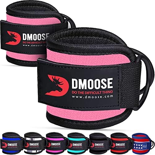 DMoose Ankle Strap for Cable Machine Attachments - Gym Ankle Cuff for Kickbacks, Glute Workouts, Leg Extensions, Curls, Booty Hip Abductors Exercise for Men Women