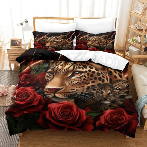 Parure de lit léopard 135x200 housse de couette 3D - 3