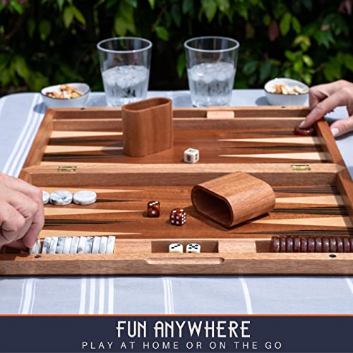 Set de Backgammon de madera de 17 pulgadas miniatura 6