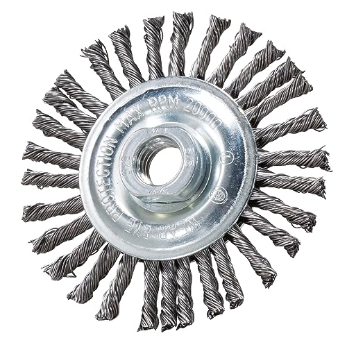 Mercer Industries 186010 - 4" x 3/16" x 5/8"-11 Stringer Bead Wire Wheel, .020 Carbon Steel Wire (with metric adapters)