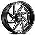 Ultra 230BM VILLAIN with EXPOSED LUGS Custom Wheel - 20x10, -25 Offset, 8x180 Bolt Pattern, 124.3mm Hub - Gloss Black with Milled Accents and Clear Coat Rim