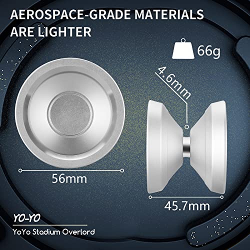 Unresponsive Yoyo For Professional Advanced Players,Metal Yoyos For Kids Beginners,Hksod Metal Yo-Yos For Adults With Bearing Yo Yo Accessories - Sliver #TOP1