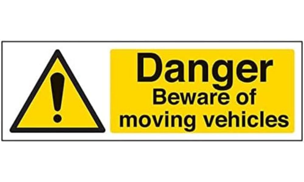 V Safety Eco Friendly Warning Vehicle- Danger Beware Of Moving Vehicles - 300 X 100mm, Multi, 300x100mm