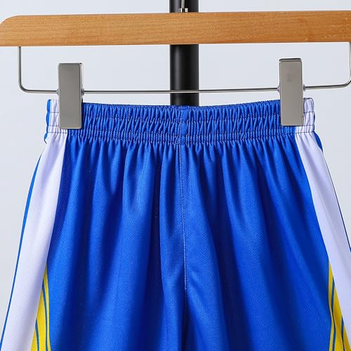 30# Basketball Jerseys Set For Kids 6-16 Years Basketball Player Costume Tank Top Track Shorts Boys Girls Blue-160