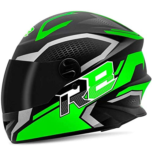 CAPACETE FECHADO PRO TORK R8 AIR FOSCO VERDE - PRETO TAM. 60 VIS. FUMÊ