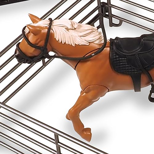 Big Country Toys: Truck & Horse Trailer Adventure - 24pc Rodeo Toy Playset, Light-Sound Red Pickup, Articulated Horse & Cowgirl Action Figure, Kids 3+