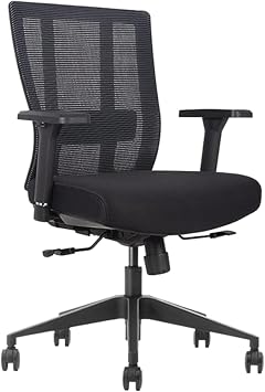 Bitchair Ergonomic Mesh Conference Room Chair - Adj Lumbar Support Computer Desk Chair with Height Adjustable Arms - Seat Depth Adjustable Home Office Chair - Black Pack of 1