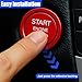 YoRise Car Engine Start Stop Push Button Cover, Aluminum Automotive Push Start Button Protective Sticker Cap, Vehicle Key Ignition Switch Knob Decoration Ring for Most Cars (Red)