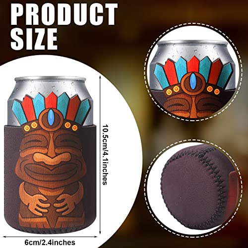 Tarpop 16 Pcs Tiki Party Beer Can Insulated Sleeves Neoprene Bottle Insulator Sleeve Luau Soda Beer Can Insulated Covers Hawaiian Summer Can Insulated Sleeve For Beer Beverages Cans And Bottles Party #TOP1