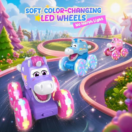 Unicorn Monster Truck 3-Pack Press & Go with Light-Up Wheels for Toddlers — view 2