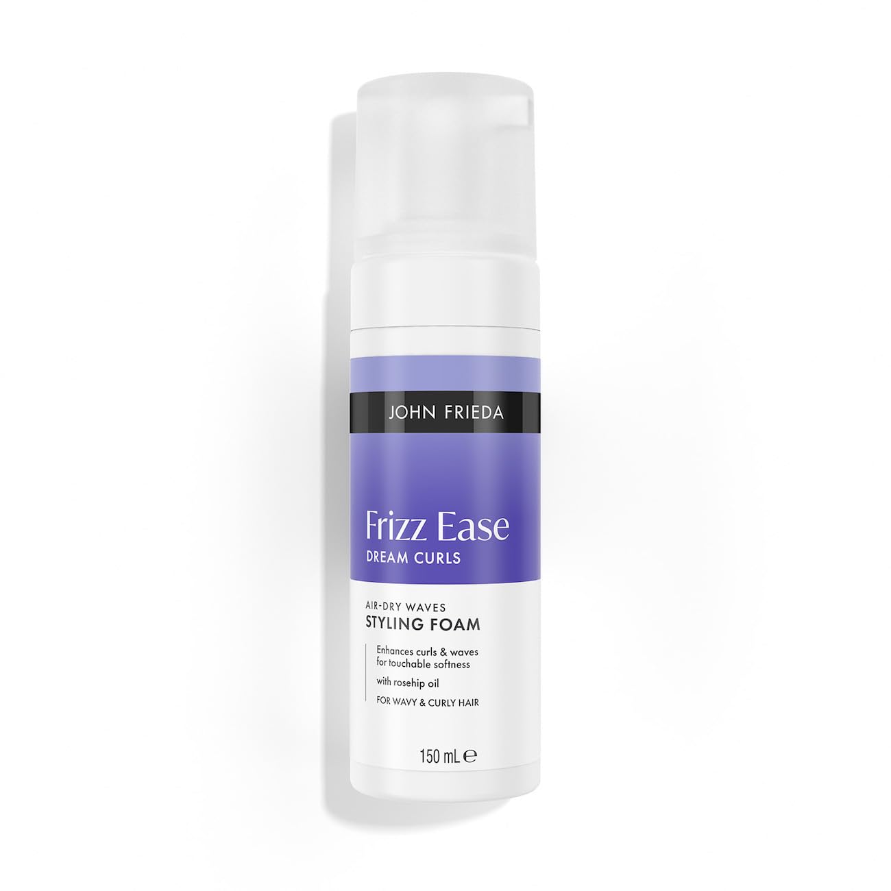John Frieda Frizz Ease Dream Curls Air Dry Waves Styling Foam 150ml. Curl Booster for Wavy Hair Mousse, Travel Size Styling and Soft Definition