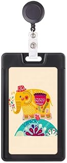 Red Hat Nation - Funda retráctil para tarjetas con diseño de elefante, color rosa