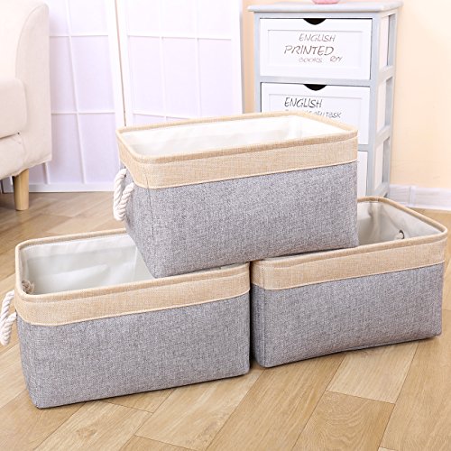 Thewarmhome Storage Bins Baskets For Organizing | Large Storage Basket Closet Organizer For Bedroom Linen Closet Livingroom Shelves Baby Toys Laundry Home Organizations | 3 Pcs Decorative Basket Gift #TOP7