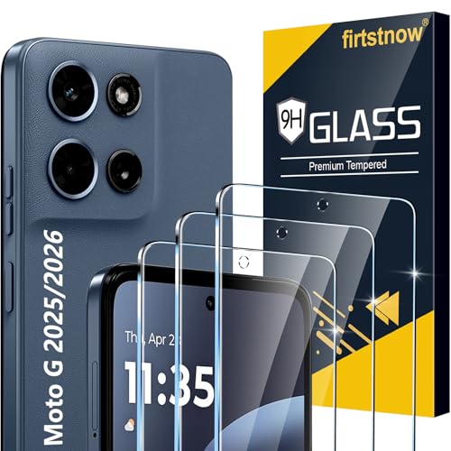 Image of firtstnow 3 Pack for Motorola Moto G (2026 /2025) Screen Protector Tempered Glass, Military Grade Shatterproof, 9H Hardness, Fingerprint Unlock, HD Clear Case Friendly 6.7 Inch