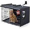 DONORO Dog Crate Cover, Waterprooft Pet Kennel Cover 600D Heavy Duty Dog Cage Cover Universal Fit for Most Wire Pet Crates (Black, 36.0″ L x 23.0″ W x 25.0″ H)