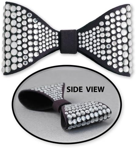 Applique Rhinestone Bow by 1 pc, 3 W, Crystal/Black, FF-6375